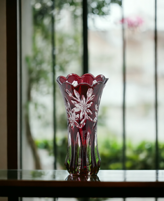 Crystal Glass Floral Vase