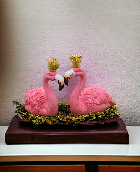 King & Queen Pink Flamingo Statue (2P)