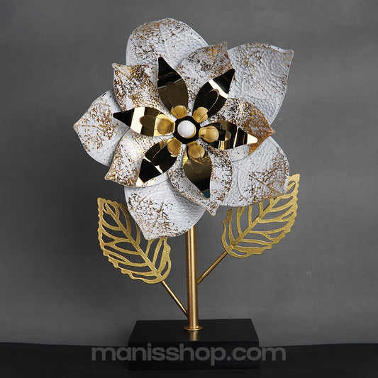 Metallic Floral Accent Sculpture