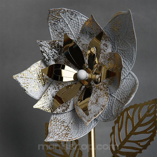 Metallic Floral Accent Sculpture