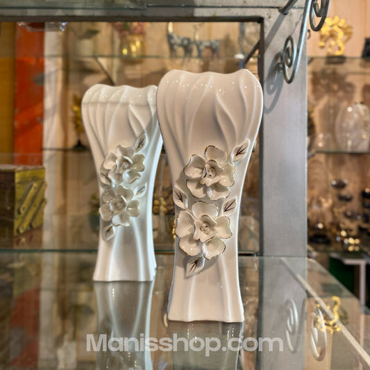 White Fluted Square Vase