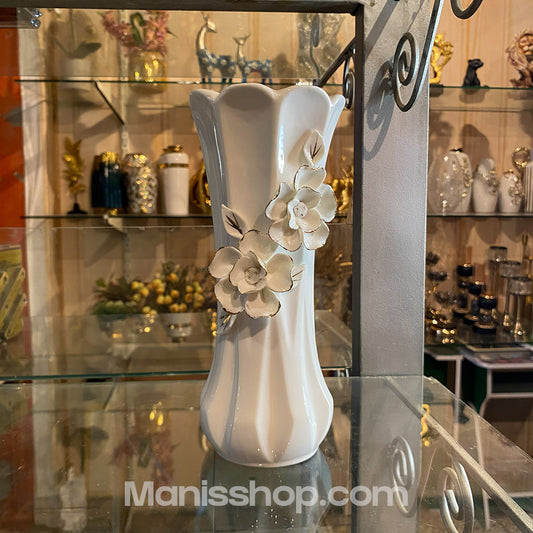 White Long Neck Floral Vase