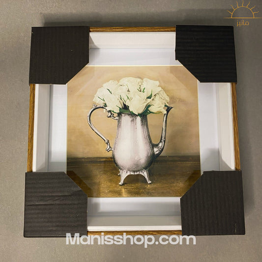 Flower Pot Wall Art Painting (8.5X8.5)