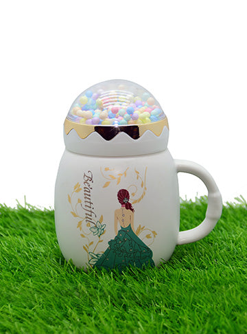 Beauty Girl Mug With Bubble Lid