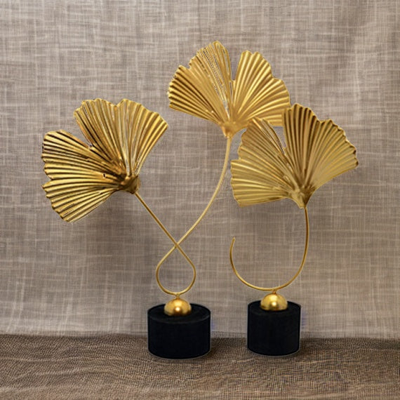 Golden Ginkgo leaves Stand (2p)