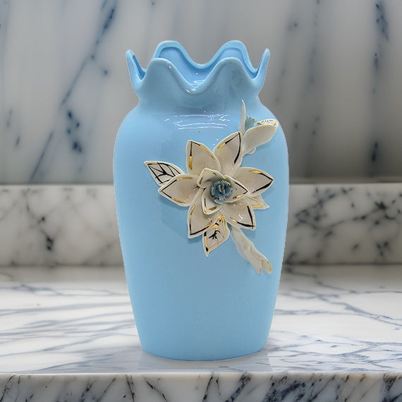 Floral Blue Vase