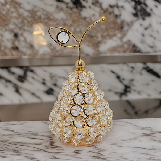 Golden Pear With Crystal Beads