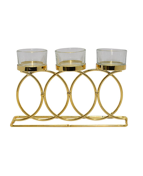 Three Ring Golden Candle Stand