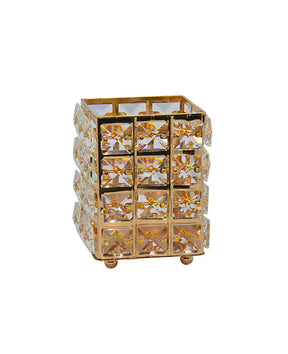 Golden Pen Holder With Crystal Beads