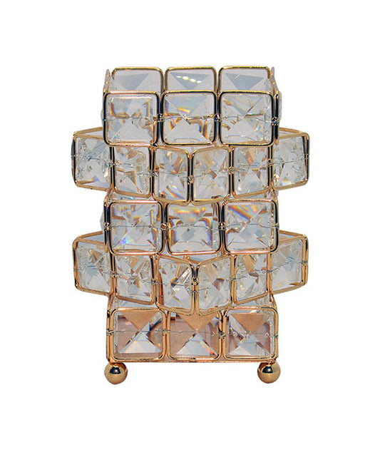 Golden Pen Holder With Crystal Beads