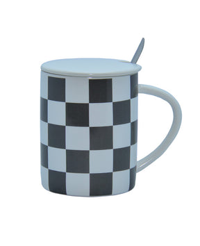 Checker Design Ceramic Mug