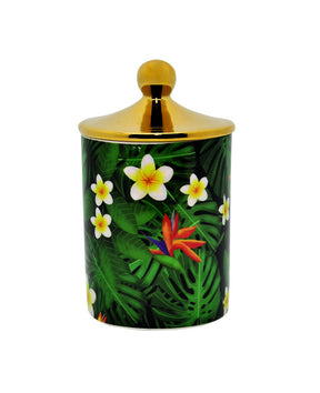 Ceramic Flower Themed Jar