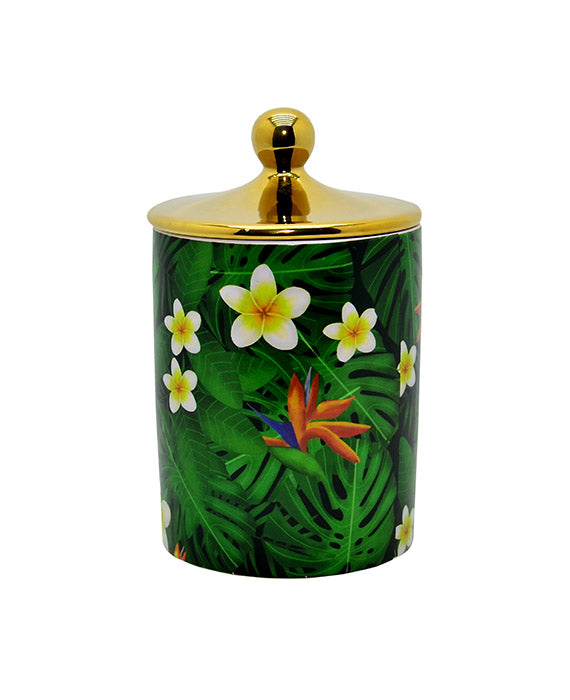 Ceramic Flower Themed Jar
