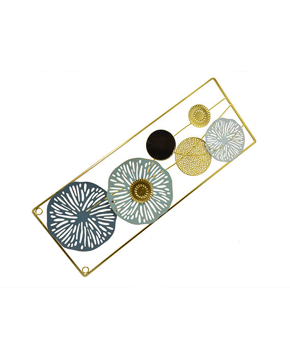 Aesthetic Mirror With Metal Flower Wall Hanging