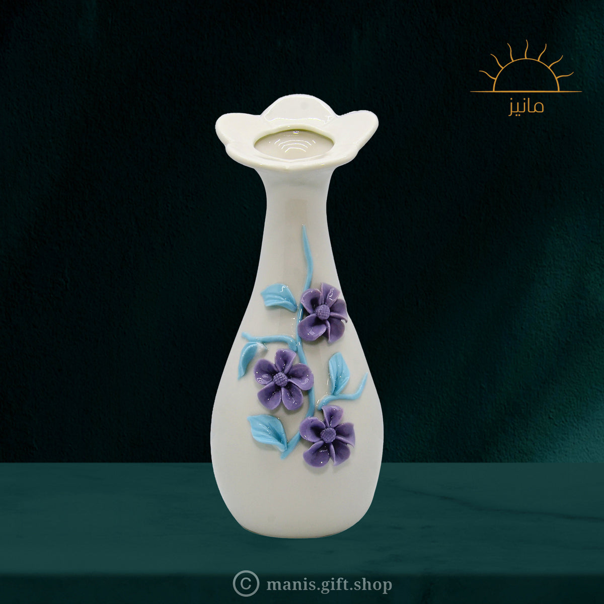 Floral Vase With Purpule Flower
