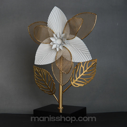 Golden Leaf Flower Art