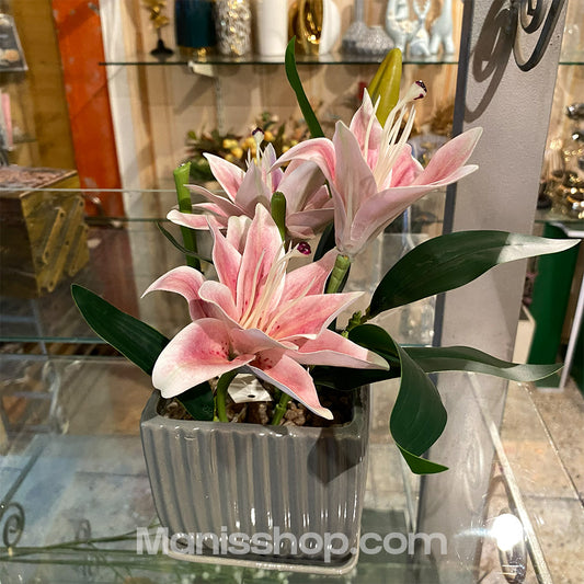 Artificial Flowers with creamic pot