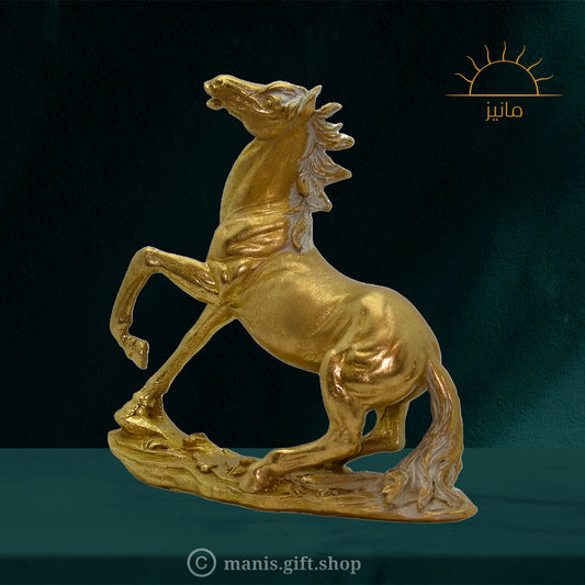 Golden Resin Horse Statue