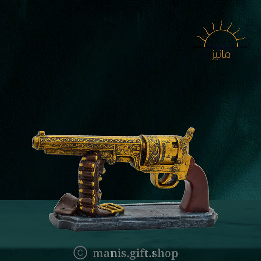 Decorative Vintage Revolver With Bullet