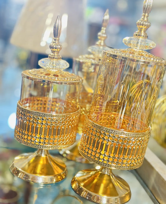 Golden Candy Jar With Lid