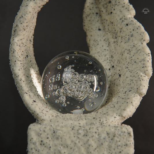 Leaf crystal ball Abstract sculpture