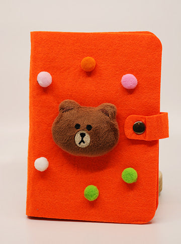 Orange Bear Button Diary