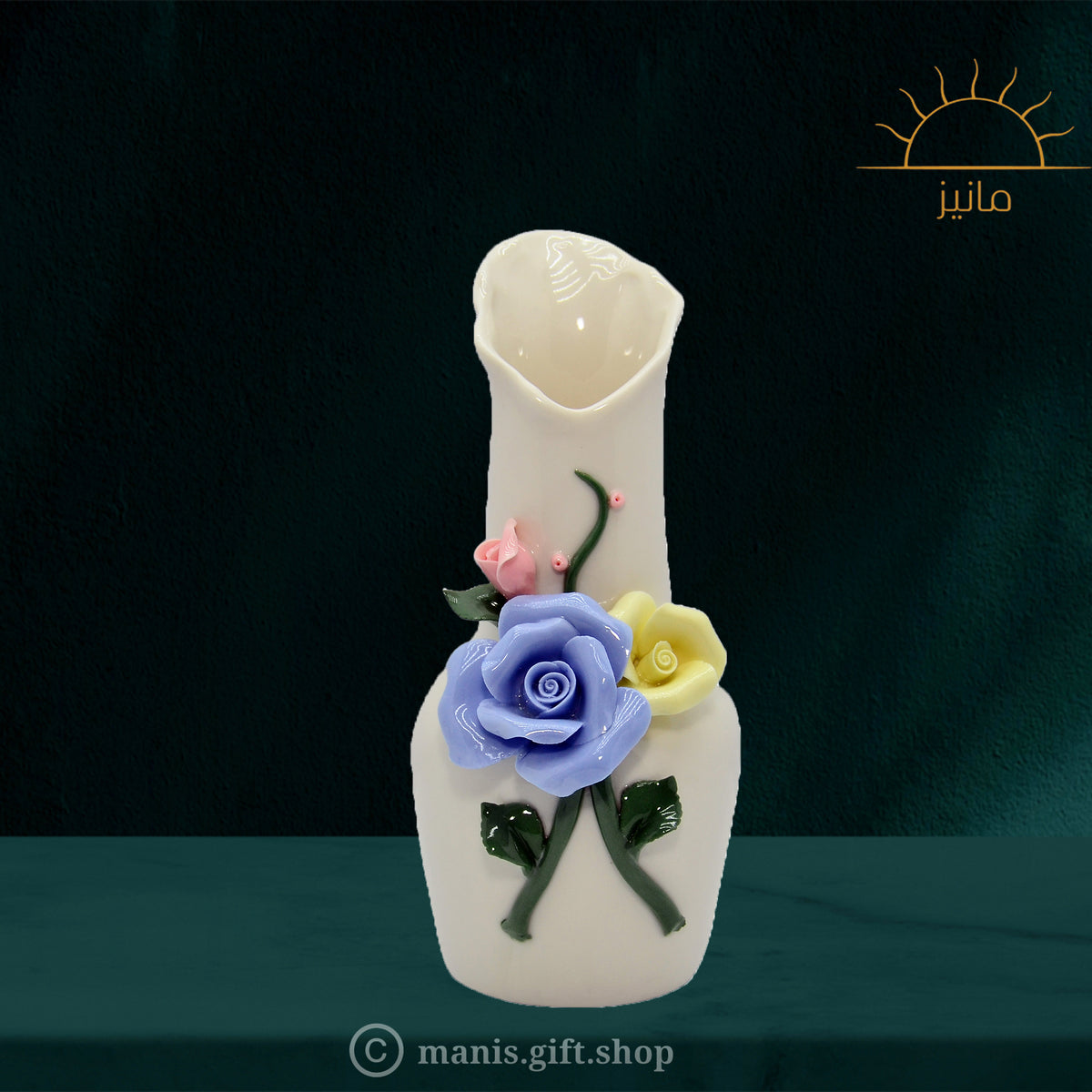 Floral Vase With Blue Flower