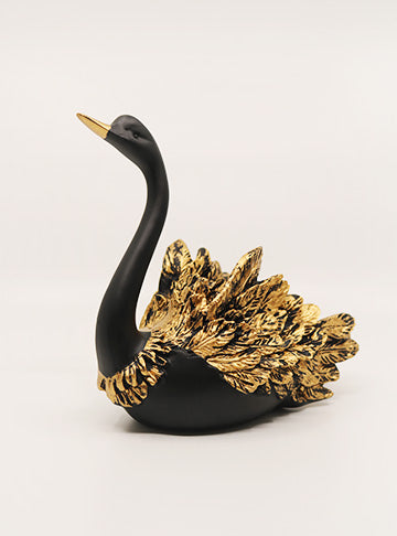 Golden Black Ducks Statue set