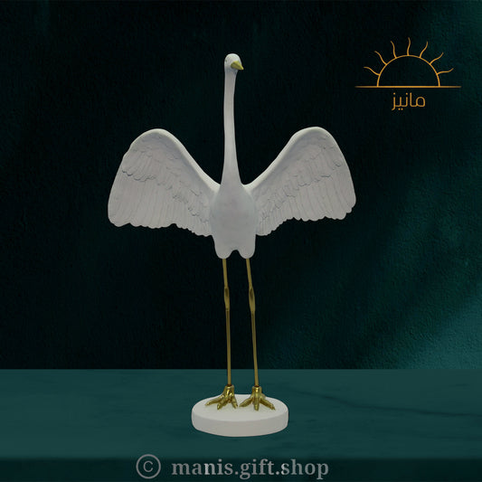 White Flamingo Bird Statue