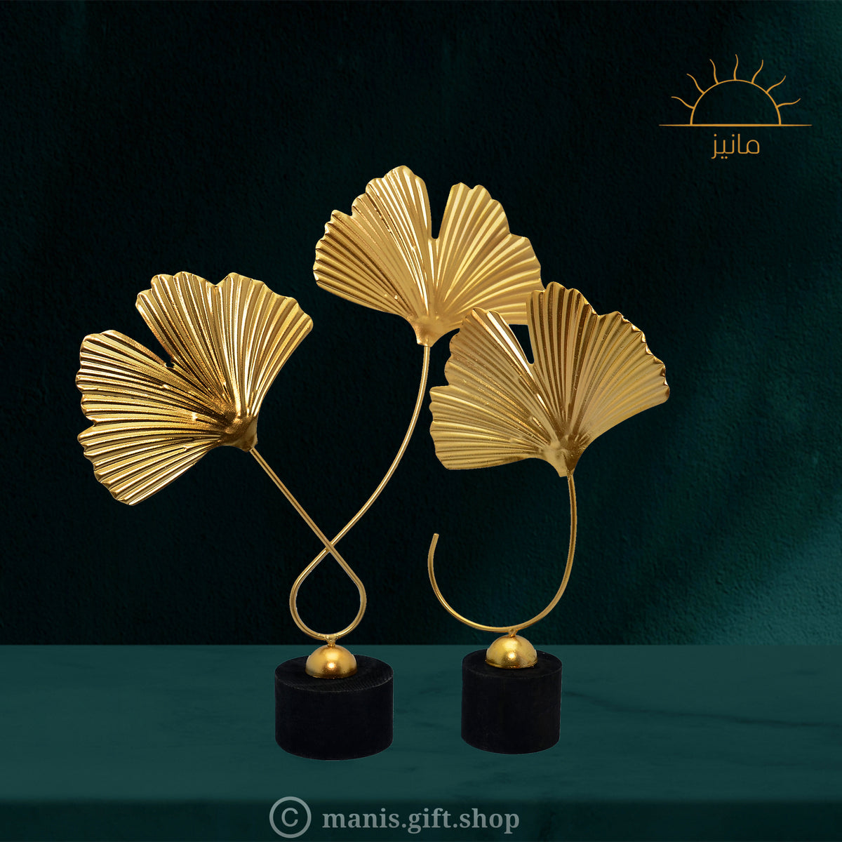 Golden Ginkgo leaves Stand (2p)