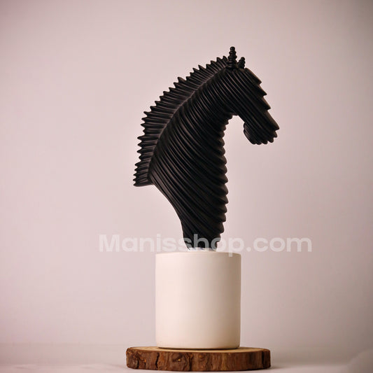 Abstract Striped Horse Head Statue