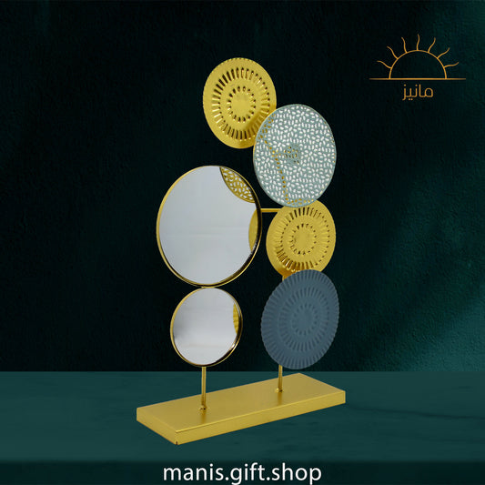 Aesthetic Golden Mirror Stand