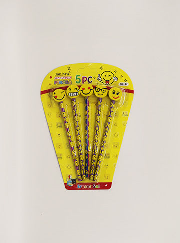 Emoji Pencil Eraser Set