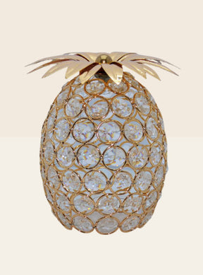 Golden Metal Pineapple With Crystal Beads