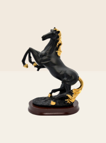Black Resin Horse Statue