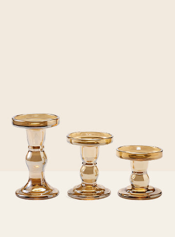 Champagne Glass Candle Holders With Covers.