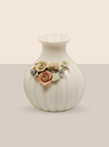 Ceramic White Small Floral Vases