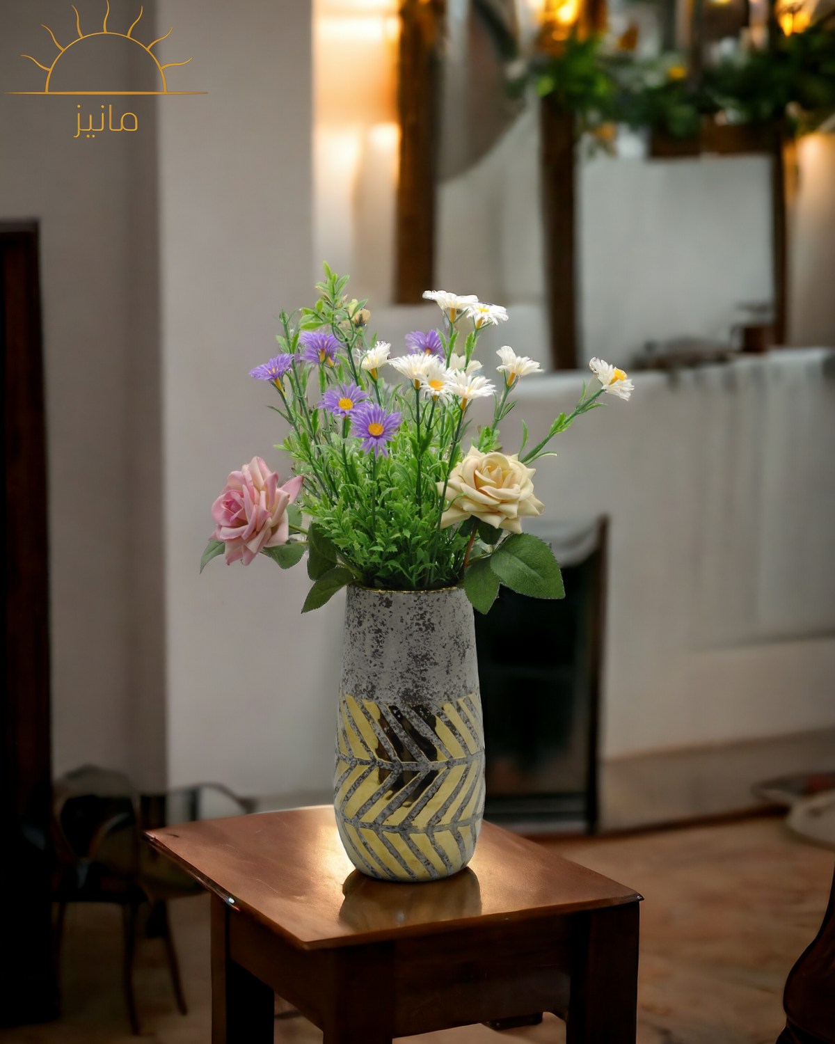 Interior Golden-Grey  Abstract Vase
