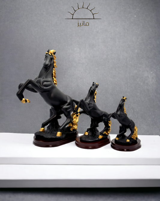 Black Resin Horse Statue