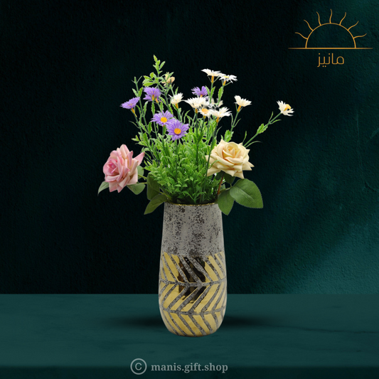Interior Golden-Grey Abstract Vase