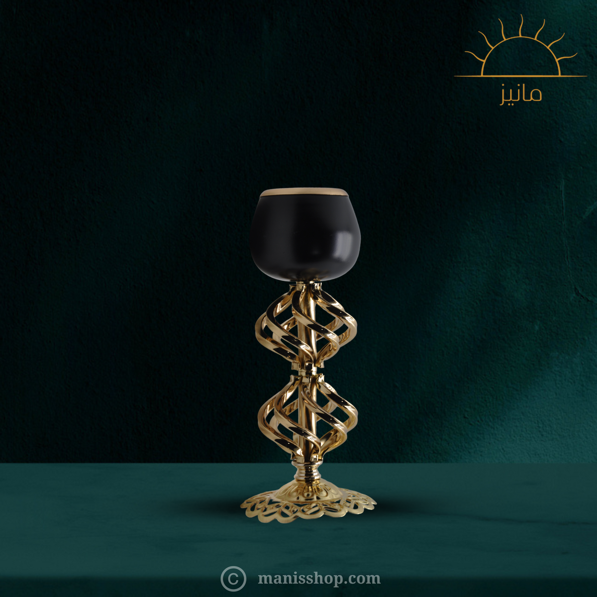 Golden Metal Rings Candle Stand