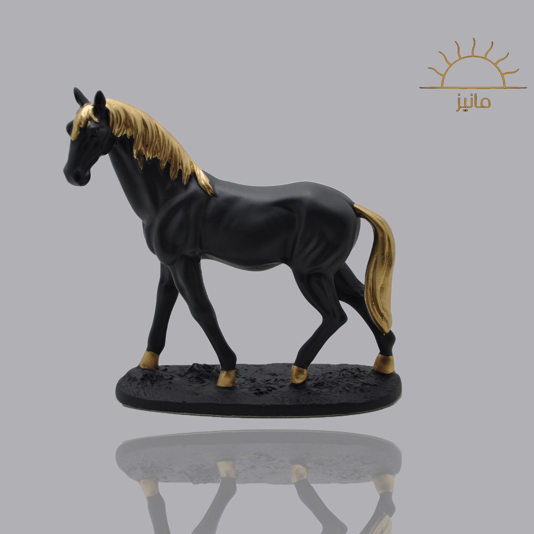 Polyresin Black Horse  Statue