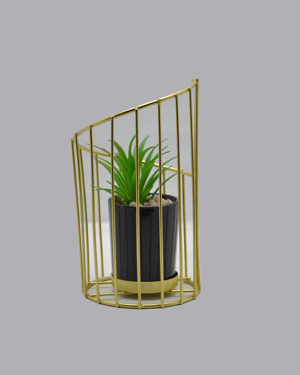 Planter With Story Metallic Structure