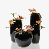 Ceramic Vase Set 3-Piece with Metal Flowers