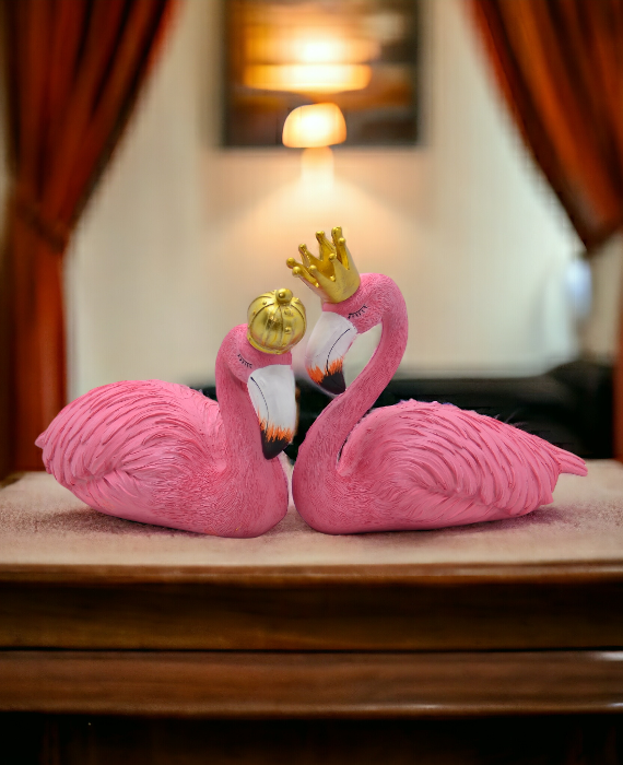 King & Queen Pink Flamingo Statue (2P)