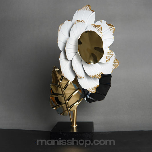 Metallic Flower Accent Sculpture