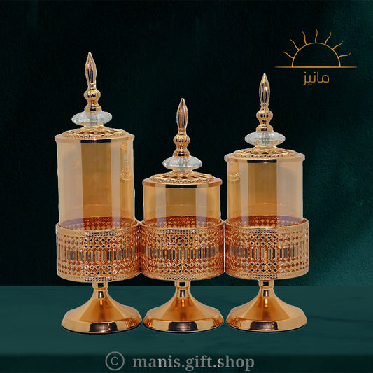 Golden Candy Jar With Lid