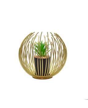 Golden Round Rod With Plant