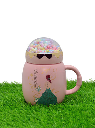 Beauty Girl Mug With Bubble Lid