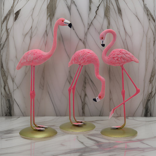 Pink Flamingo Statue (3p) Set